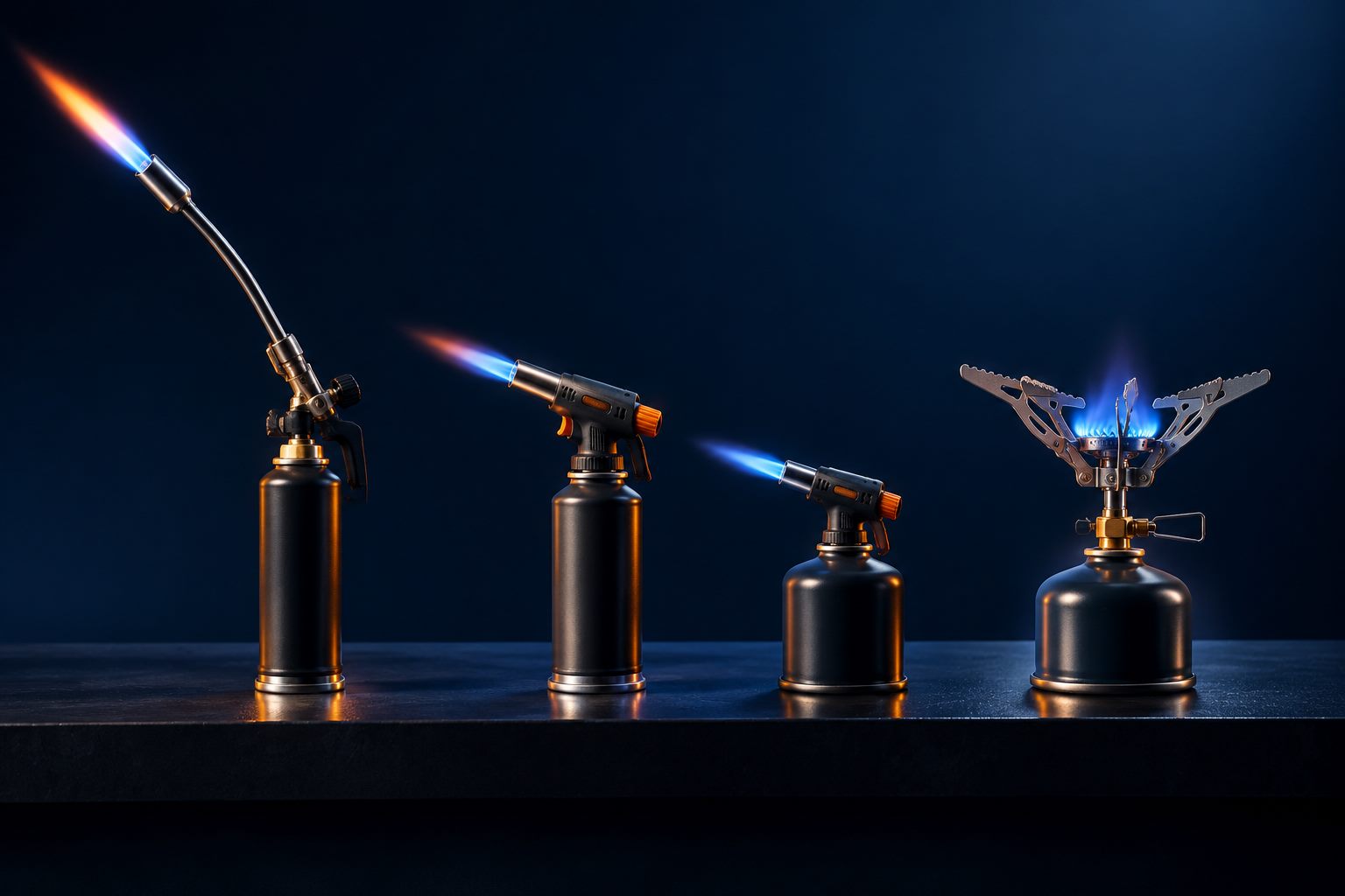 ZHENTANZHE torch product line — four-model factory lineup