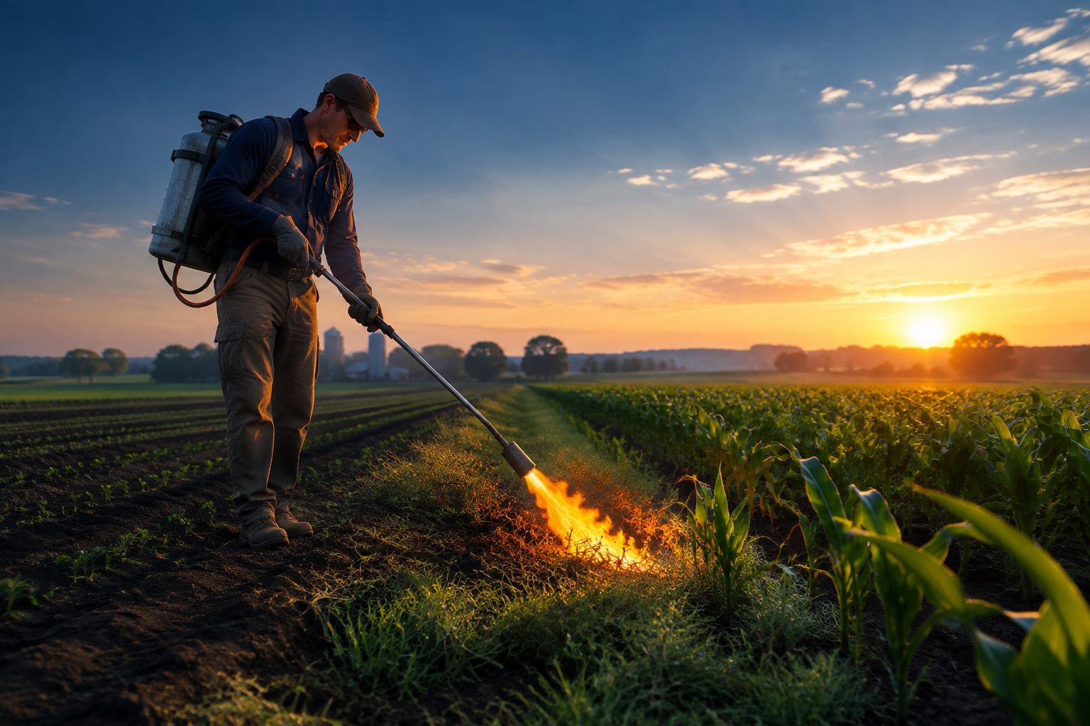 Farm and industrial heat work with long-reach torches